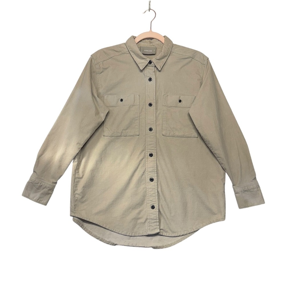 Everlane The Corduroy Oversized Shirt Tan Khaki Button Down XS F-BTDN-CRD-OV-ES